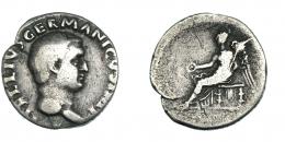 206  -  VITELIO. Denario. Roma (69 d.C.). A/ Ley. GERMANICVS. R/ Concordia; ley. no visible. RIC-66. Rayitas. BC+.