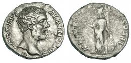 270  -  CLODIO ALBINO. Denario. Roma (194-5?). R/ Minerva. COS II. RIC-7. MBC-/BC-. Muy escasa.