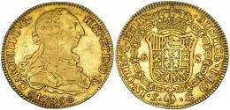 446  -  8 escudos. Sevilla C. 1786. VI-1781. MBC-/MBC.