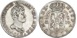 8 reales. 1813. Madrid. IG. VI-1062. MBC. Muy escasa.