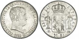 20 reales. 1822. Madrid. SR. VI-1076. Acuñación algo floja en rev. EBC-.
