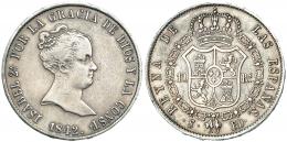 10 reales. 1842. Sevilla. RD. VI-464. Rayita en anv. MBC.