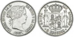 2 escudos. 1867. Madrid. VI-538. Limpiada. EBC.