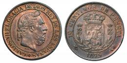 10 céntimos. 1875. Bruselas. No coincidente sobre eje horizontal. VII-117.1. R.B.O. MBC-.