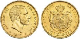 25 pesetas. 1883* 18-83. Madrid. MSM. VII-112. R.B.O. MBC+.