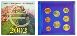 SAN MARINO. Set de Euro 2002. 8 piezas en estuche. FDC.