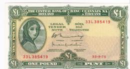 IRLANDA. 1 libra. 30-9-1976. Pick-64d. SC.