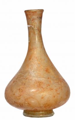 ROMA. Imperio Romano. Vidrio. Jarra. Presenta irisaciones. Altura: 16,5 cm. Restaurado. Procedente de colección privada española años 2000.