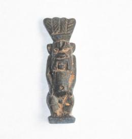 Antiguo Egipto lapislázuli. Dios Bes. Periodo tardío (664-332 a.C.)