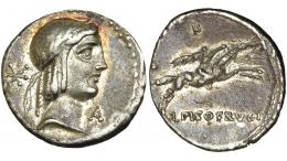 CALPURNIA. Denario. Roma (90-89 a.C.). A/ Marca letra A. R/ Marca letra K. FFC-306. CRAW-408.1a. MBC+.
