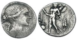 VALERIA. Denario. Roma (108-107 a.C.). CRAW-306. FFC-1165. Raya en rev. BC+.