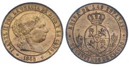 2 y 1/2 céntimos de escudo. 1868. Jubia. VI-190. B.O. SC.