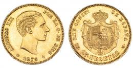 25 pesetas. 1876 *18-76. Madrid. DEM. VII-103. EBC-.