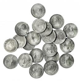 Lote 21 monedas 5 céntimos 1937. VII-206. EBC+/SC.
