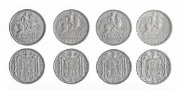 Lote 4 piezas de 5 céntimos: 1940, 1941, 1945 y 1953. EBC+/SC.