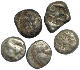 MISIA. Parion. Lote de 5 dracmas. S. V a.C. COP-256. RC/BC+.