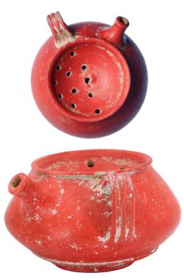 HISPANO-ÁRABE. Pistero (VIII-IX d.C.). Cerámica. Altura 6,7 cm. Diámetro 7,3 cm.