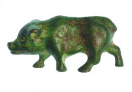 EDAD MODERNA. Figura de cerdo (XVII-XVIII). Bronce. Longitud 26 mm.