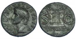 AUGUSTO (acuñado bajo Tiberio). Dupondio o as. R/ Altar; PROVIDENT, S-C. RIC-81. Pátina verde con leves erosiones. MBC-.