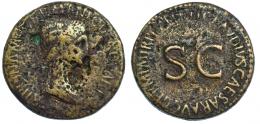 AGRIPINA (bajo Claudio I). Sestercio. Roma (c. 50-54). A/ Cabeza de Agripina la Mayor a der.; AGRIPPINA M F GERMANICI CAESARIS. R/ SC, alrededor TI CLAVDIVS CAESAR AVG GERM P M TR P IMP P P. RIC-102. Fuertes erosiones. RC/BC+.