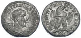 TRAJANO DECIO. Tetradracma. Antioquía (Siria) (249-250). R/ Águila a der. PR-561. SGI-4209 vte. RPC-IX, 1750. MBC-/MBC.