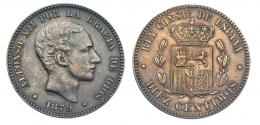 10 céntimos. 1879. Barcelona. OM. VII-47. MBC+/MBC.