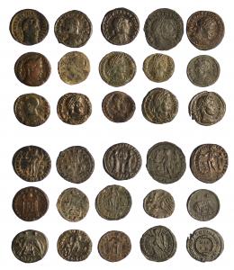 Lote de 15 monedas AE. BC+/MBC+.