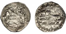 EMIRATO INDEPENDIENTE. Abd al-Rahman II. Dirham. Al-Andalus. 221 H. AR 2,35 g. 26 mm. V-159. Acuñación floja. MBC+.