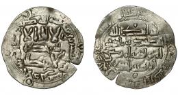 EMIRATO INDEPENDIENTE. Abd al-Rahman II. Dirham. Al-Andalus. 225 H. AR 2,64 g. 26 mm. V-172. Pequeña grieta. MBC.