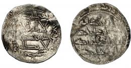 EMIRATO INDEPENDIENTE. Muhammad I. Dirham. Al-Andalus. 240 H. AR 1,83 g. 23 mm. V-230. Ligeramente alabeada. MBC.