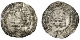 CALIFATO. Abd al-Rahman III. Dirham. Al-Andalus. 331 H. AR 3,73 g. 25 mm. V-397. Defectos de acuñación. MBC-.