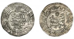CALIFATO. Abd al-Rahman III. Dirham. Al-Andalus. 331 H. AR 2,67 g. 24 mm. V-397. Pequeña grieta. MBC.