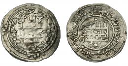 388  -  CALIFATO. Abd al-Rahman III. Dirham. Madinat al-Zahra. 339 H. AR 2,37 g. 22,5 mm. V-419.  Alabeada. BC+.