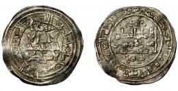408  -  CALIFATO. Abd al-Rahman III. Dirham. Madinat al-Zahra. 353 H. AR 2,81 g. 23 mm. V-451. MBC.