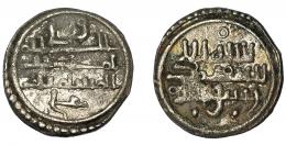 424  -  PERIODO ALMORÁVIDE. Ali Ibn Yusuf. Quirate. Sin ceca. 500-537 H. AR 0,89 g. 12 mm. V-1701. MBC-.
