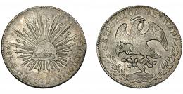 MÉXICO. 8 reales. 1870. Guanajuato. FR/YF. KM-377.8. Golpecito en gráfila. MBC+/EBC-.