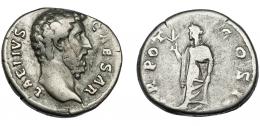 AELIO. Denario. Roma (137 d.C.). R/ Spes a izq.; TR POT COS II. Ar 3,03 g. 16,3 mm. RIC-2648.MBC-/BC+.