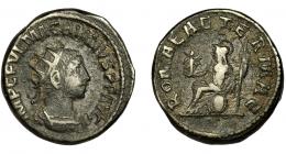 183  -  MACRIANO. Antoniniano. Samosata (260-261). R/ Roma sentada a izq. sobre escudo con victoria y lanza; ROMAE AETERNAE. VE 4,92 g. 20 mm. RIC-11. MBC-. Rara.