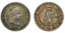 ISABEL II. Real. 1852. Sevilla. RD. VI-281. MBC+/MBC.