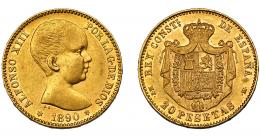 369  -  ALFONSO XIII. 20 pesetas. 1890 *18-90. Madrid. MPM. VII-194. EBC-.