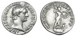 IMPERIO ROMANO. DOMICIANO. Denario. Roma (95-96 d.c.). R/Minerva sobre proa a der. con lanza y escudo; IMP XXII COS XVII CENS P P P. AR 3,22 g. 18,1 mm. RIC-788. MBC-.