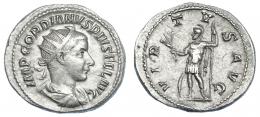 2292  -  IMPERIO ROMANO. GORDIANO III. Antoniniano. Roma (239). R/ Virtus; VIRTVS AVG. AR 3,83g. 22,9 mm. RIC-39. MBC+/MBC.
