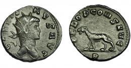 IMPERIO ROMANO. GALIENO. Antoniniano. Roma (267-268). R/ Pantera a izq.; LIBERO P CONS AVG, exergo B. VE 3,80 g. 20,2 mm. RIC-230. Pátina oscura. MBC+.