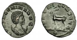 IMPERIO ROMANO. SALONINA. Antoniniano. Roma (267-268). R/ Antílope a izq.; IVNONI CONS AVG, exergo delta. VE 3 g. 21,3 mm. Pátina oscura. MBC+/MBC.