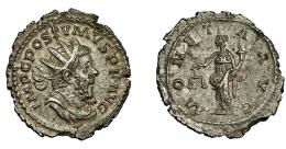 IMPERIO ROMANO. PÓSTUMO. Antoniniano. Lugdunum (260-269). R/ Moneta a izq. con balanza y cornucopia; MONETA AVG. VE 3,23 g. 23,5 mm. RIC-75. EBC-.