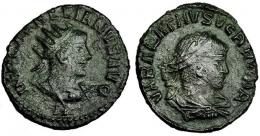 2305  -  IMPERIO ROMANO. AURELIANO Y VABALATO. Antoniniano. Antioquía. H. VE 3,80 g. 20,6 mm. RIC-381. MBC.