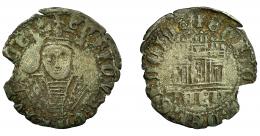 REINO DE CASTILLA Y LEÓN. ENRIQUE IV. 1/2 cuartillo. Jaén. VE 1,24 g. 22,2 mm. III-775. BMM-1046. Faltan fragmentos de los bordes. BC+-. 