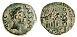 ACCI. As. Augusto. A/ Cabeza de Augusto a der., ley. interna CAESAR AVG. R/ Dos aquilae entre dos signa; exergo II-I/(CIG)AC. AE 9,78 g. 26 mm. RPC-133. APRH-133a. ACIP-3001. CC-4327, mismo ejemplar. MBC-. Escasa.