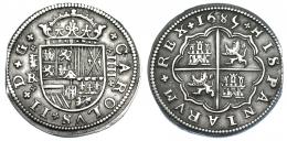 1057  -  CARLOS II. 4 reales. 1685. Segovia. BR. AC-566. Final de plancha. MBC+/MBC.