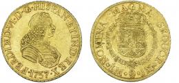 1082  -  FERNANDO VI. 8 escudos. 1757. Lima. JM. VI-589. Pequeñas marcas. MBC+/MBC-. 